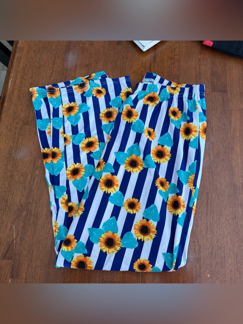 Sunflower Stripe Casual Pants - Blue, White, Yellow